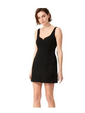 Mara Hoffman Anita Cotton Linen Black Mini Dress